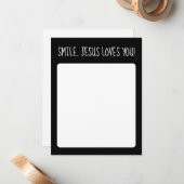 Lächeln, Jesus Liebe Sie Schwarz und Weiß Mitteilungskarte (Vorderseite/Rückseite Beispiel)