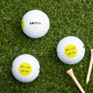Lächeln, Jesus Lieben Sie gelb glücklichen Sonnens Golfball