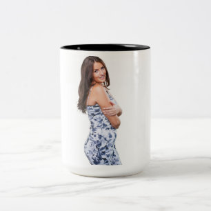 Lächeln junge Frau Kaffee Tasse