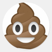 Lächeln Kack Emoji Runder Aufkleber (Vorderseite)