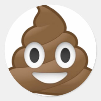 Lächeln Kack Emoji Runder Aufkleber