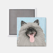 Lächeln Keeshond Magnet (Vorderseite/Rückseite)