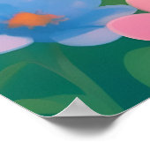 Lächeln Kinder im farbenfrohen Blumengarten Poster (Ecke)