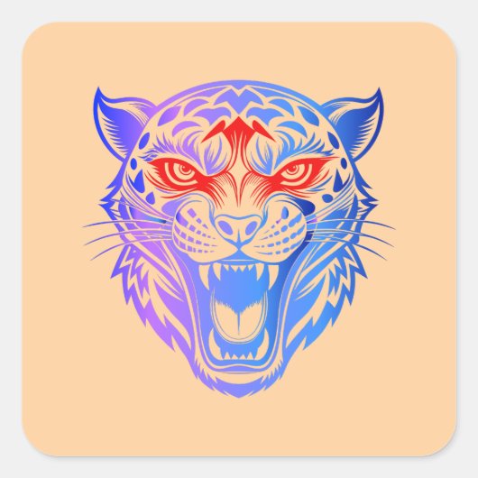 Lächeln Kitty Quadratischer Aufkleber (Vorderseite)