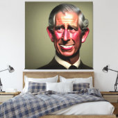 Lächeln König Charles III Wall Art Leinwanddruck (Insitu (Schlafzimmer))