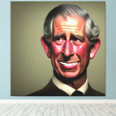 Lächeln König Charles III Wall Art Leinwanddruck (Insitu (Holzboden))
