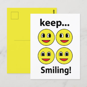 Lächeln Lächeln Gesicht Behielt Lächeln Lächeln Postkarte