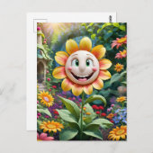 Lächeln, lächeln Gesicht in Wolken, Postkreuzen Postkarte (Vorne/Hinten)