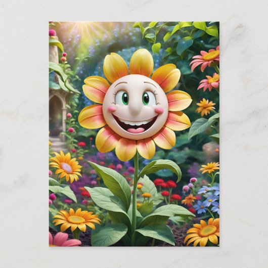 Lächeln, lächeln Gesicht in Wolken, Postkreuzen Postkarte (Vorderseite)