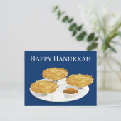 Lächeln Latkes Cartoon Hanukkah Postkarte (Stehend Vorderseite)