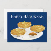 Lächeln Latkes Cartoon Hanukkah Postkarte (Vorne/Hinten)