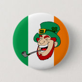 Lächeln Leprechaun St. Patrick's Day Button (Vorderseite)