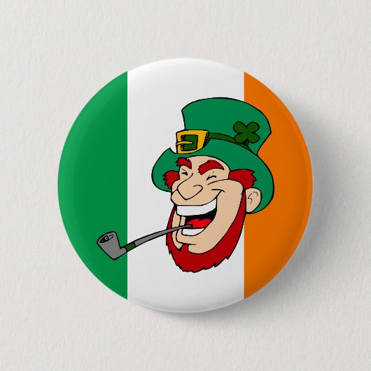 Lächeln Leprechaun St. Patrick's Day Button (Vorderseite)