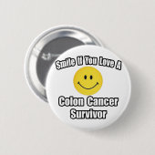 Lächeln ...Liebe ein Doppelkrebsüberlebnis Button (Vorne & Hinten)