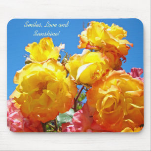Lächeln Liebe Sonnenschein Mousepad Gelbe Rose Blu