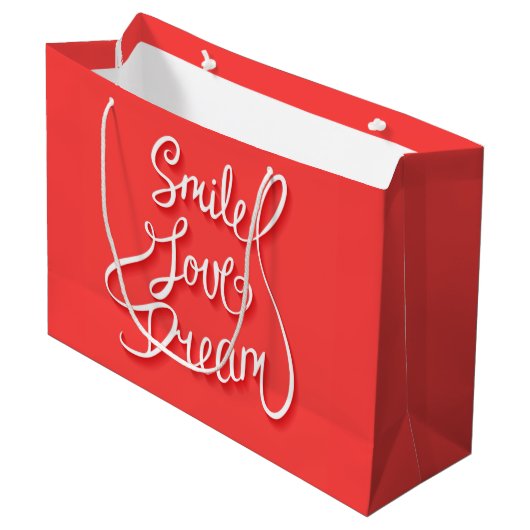 Lächeln Liebe Traum Große Geschenktüte (Vorderseite Schrägansicht)
