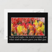 Lächeln & machen Sie sich die Welt zum Wunder über Postkarte (Vorne/Hinten)