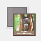 Lächeln macht Leben besser Magnet (Vorderseite/Rückseite)