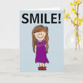 LÄCHELN! MÄDCHENKARTE KARTE (Gelbe Blume)