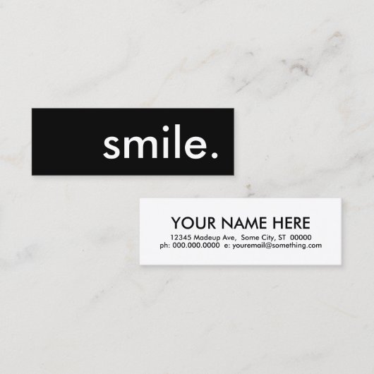 lächeln. mini visitenkarte (Vorne/Hinten)