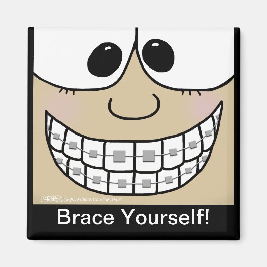 Lächeln mit Brackets Magnet (Vorne)