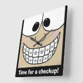 Lächeln mit Brackets Quadratische Wanduhr (Winkel)