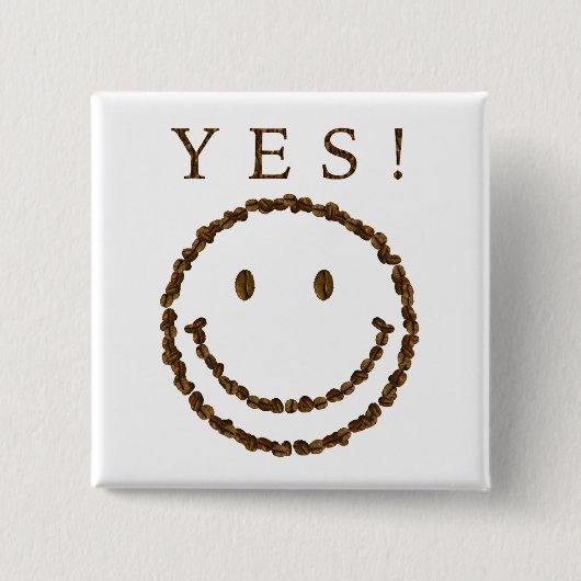 Lächeln mit Kaffeebohnen Button (Vorderseite)