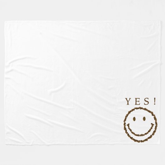 Lächeln mit Kaffeebohnen Fleecedecke (Vorderseite (Horizontal))