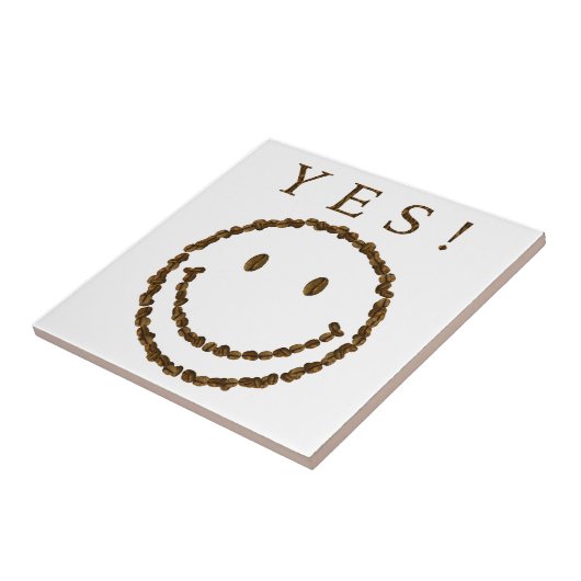 Lächeln mit Kaffeebohnen Fliese (Seite)