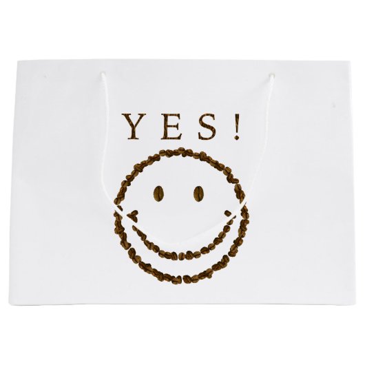 Lächeln mit Kaffeebohnen Große Geschenktüte (Vorderseite)