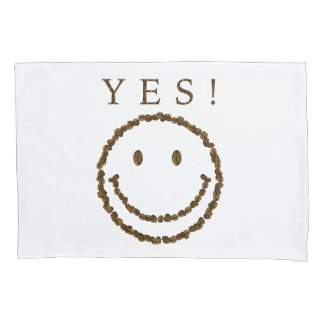 Lächeln mit Kaffeebohnen Kissenbezug