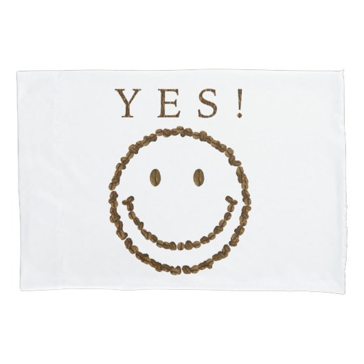 Lächeln mit Kaffeebohnen Kissenbezug (Vorderseite)