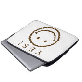 Lächeln mit Kaffeebohnen Laptopschutzhülle (Vorne Knopf)