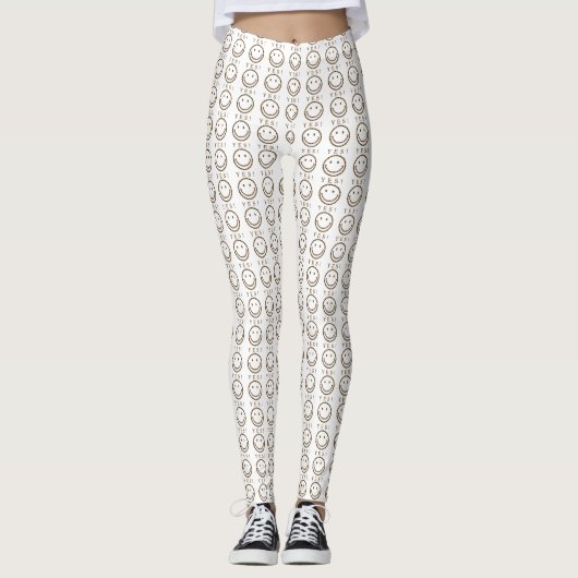 Lächeln mit Kaffeebohnen Leggings (Vorderseite)