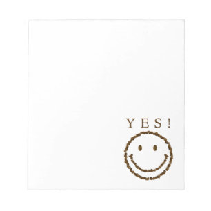 Lächeln mit Kaffeebohnen Notizblock