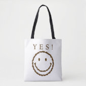 Lächeln mit Kaffeebohnen Tasche (Vorderseite)