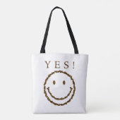 Lächeln mit Kaffeebohnen Tasche (Rückseite)