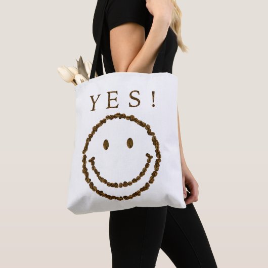 Lächeln mit Kaffeebohnen Tasche (Von Nahem)