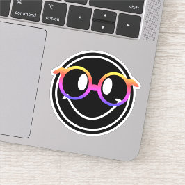 Lächeln mit Rainbow-Brille Aufkleber