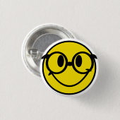 Lächeln mit Regenbogenbrille Button (Vorne & Hinten)