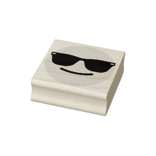 Lächeln mit Sonnenbrille Emoji Rubber Briefmarke Gummistempel