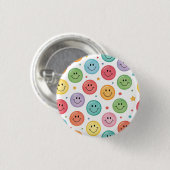Lächeln Muster Emoji Button (Vorne & Hinten)