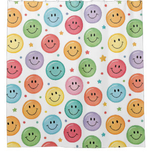 Lächeln Muster Emoji Duschvorhang