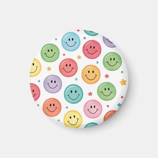 Lächeln Muster Emoji Magnet (Vorne)