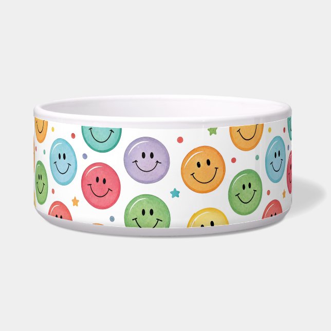 Lächeln Muster Emoji Napf (Vorderseite)