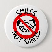 Lächeln nicht schüttelt kein Handschütteln Button (Vorderseite)