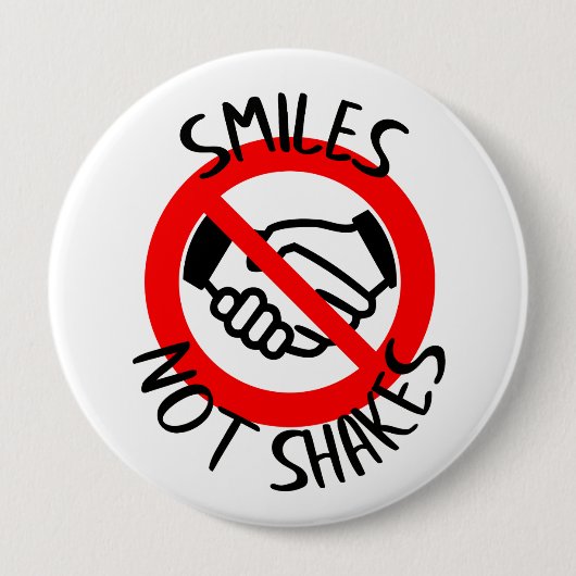 Lächeln nicht schüttelt kein Handschütteln Button (Vorderseite)