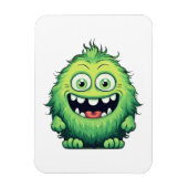 Lächeln Niedlicher grüner Monster-Cartoon Magnet (Vertikal)