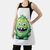 Lächeln Niedlicher grüner Monster-Cartoon Schürze (InSitu)