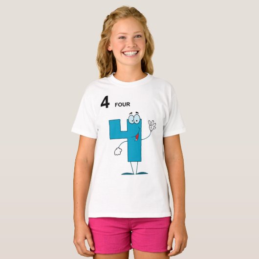 Lächeln Nummer 4 Girls T - Shirt (Vorne ganz)